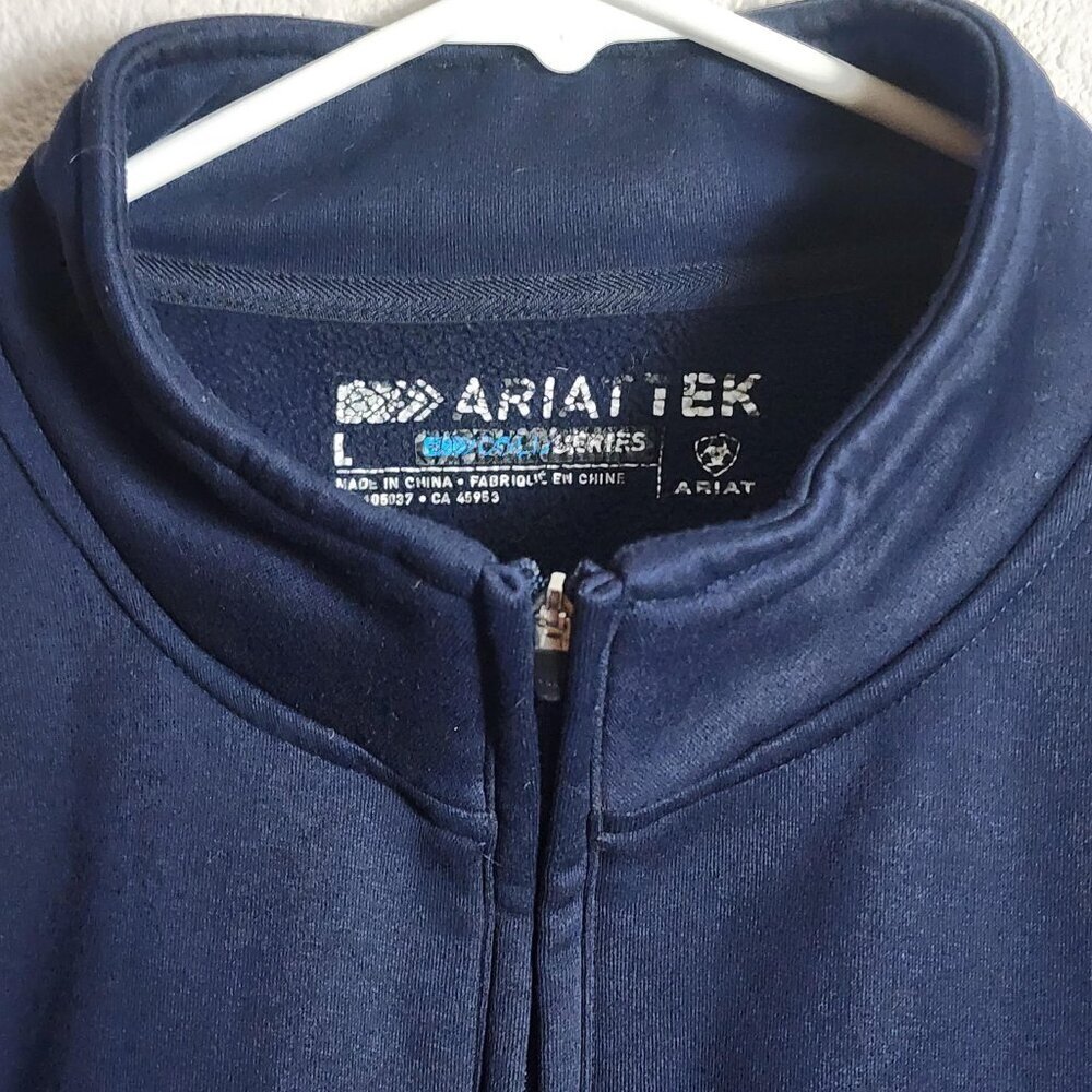 AriatTEK Cold Series Pullover Mens Large Blue Quarter Zip Sweatshirt Fleece - Picture 5 of 11